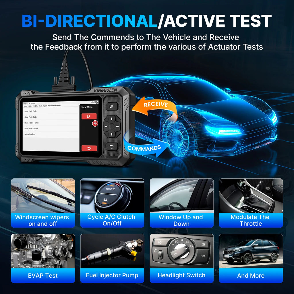 KINGBOLEN S6 ELITE Lifetime Free Update All System Auto Diagnostic Tools TPMS AF 15 Service Bidirectionnal Control OBD2 Scanner